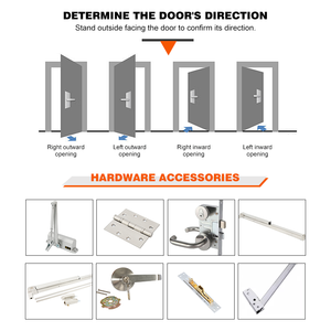 定制住宅外部前入口安全防火双金属钢门实心不锈钢防火Doo - Product Image 4