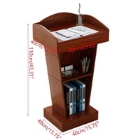Atril de Madera Moderno con Esquinas Redondeadas Natural Breeze Clear, Podio Portátil para Iglesia, Púlpito, Atril para Conferencias de Profesores en el Campus