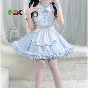 Vestido de Sirvienta Estilo Lolita Dulce, Vestido de Sirvienta Rosa Suave, <span class=keywords><strong>Disfraz</strong></span> de Cosplay Kawaii, Conjuntos de Disfraces de Cómic para <span class=keywords><strong>Mujer</strong></span> - Product Image 2