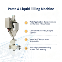 Machine de remplissage semi-automatique à chauffage par trémie et agitation pneumatique pour pâtes, liquides, crèmes et miel