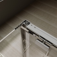 Porte de douche coulissante rectangulaire moderne pour salle de bain avec verre trempé de 6 mm et cadre en aluminium