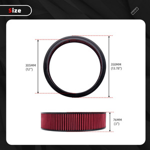 Elemento de Filtro de Aire Redondo de 14 Pulgadas, Lavable, de Alto Flujo, Pieza de Repuesto Automotriz para Uso General - Product Image 2