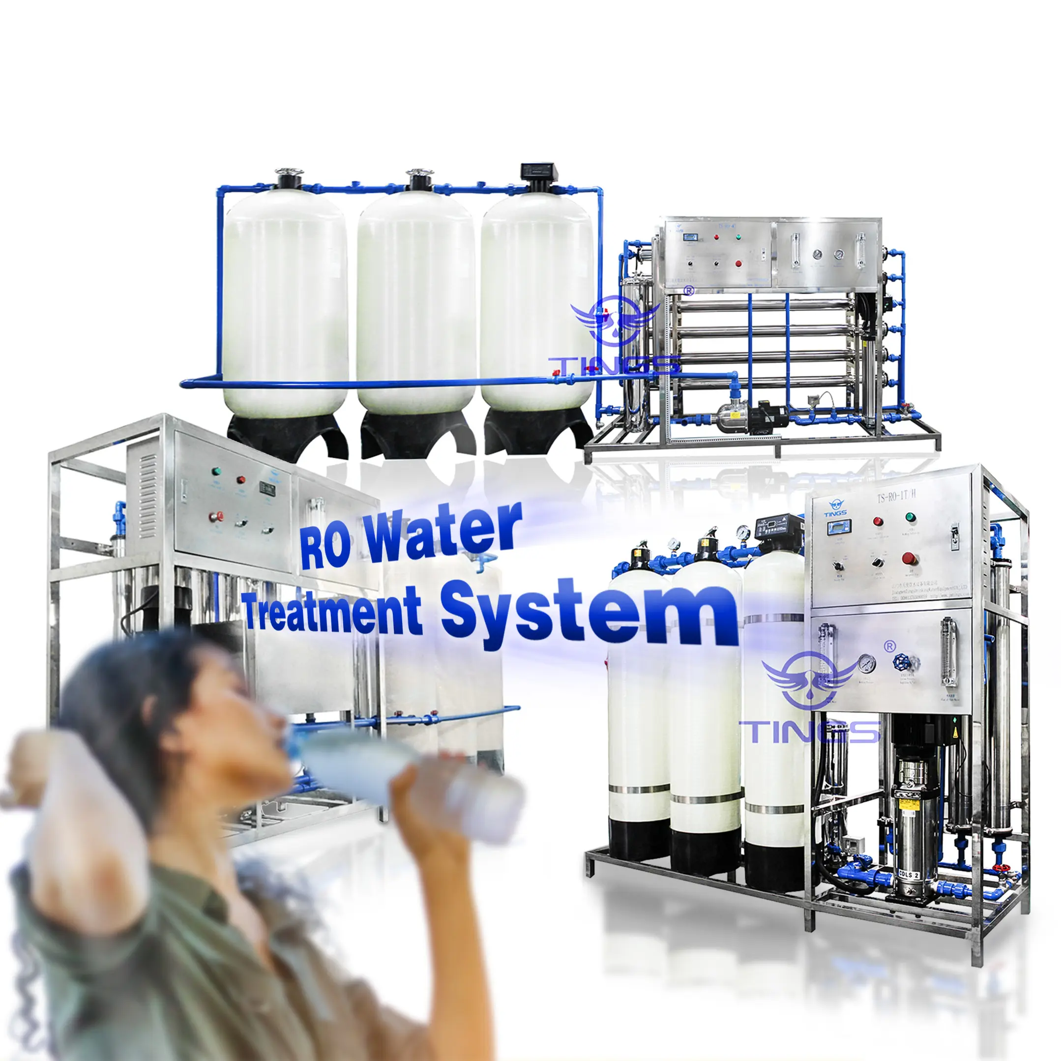 RO System กรองน้ำจืดสำหรับดื่มน้ำแร่ RO ขนาดเล็ก