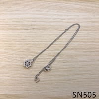 Collier ras du cou élégant LVB20-V en cristal bleu plaqué argent avec pendentif flocon de neige, chaîne fine et délicate, idéal pour le quotidien et les fêtes.
