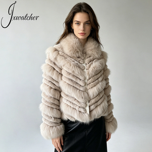 Cappotti <span class=keywords><strong>in</strong></span> Vera <span class=keywords><strong>Pelliccia</strong></span> di Volpe e Coniglio per Donna, Eleganti e Morbidi, Reversibili, Personalizzabili, Vendita all'Ingrosso - Product Image 1