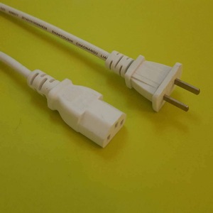 White 2 Pin Flat <b>Plug</b> Power Cord For Electric Vehicle Charging <b>Replacement</b> Use China Made - Product Image 1