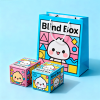 [Sur mesure uniquement] Boîte en carton à languette personnalisée, motifs colorés, boîte en carton à languette pour emballage de boîte mystère Pop Mart