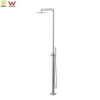 Ensemble de douche sur pied sans plomb Watermark en acier inoxydable 316L avec robinets de douche et colonne de douche pour extérieur