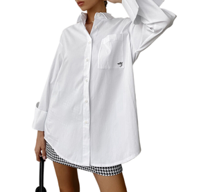 SMO <span class=keywords><strong>Camisa</strong></span> <span class=keywords><strong>blanca</strong></span> de algodón Mujer <span class=keywords><strong>Bonita</strong></span> moda Blusas de mujer <span class=keywords><strong>Camisa</strong></span> clásica - Product Image 1