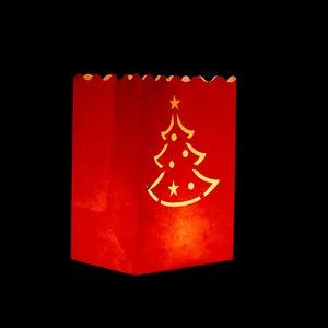 新款圣诞装饰品定制防火灯具茶灯蜡烛纸袋