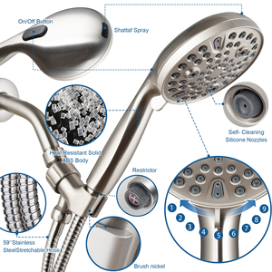 Ducha de mano multifuncional de alta presión con diseño moderno y sencillo, 10 modos de chorro para baño doméstico - Product Image 4