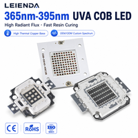 Puce LED COB UV 365nm 30W 50W DC30-34V pour lampe de polymérisation de colle résineuse industrielle, flux radiant élevé, base en cuivre, fourniture OEM