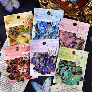 30 pcs/pack PET Stickers Butterfly Island Wanderings Series Colorful Butterfly Theme Handbook Decoration Collage Bottom - Product Image 2