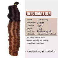 Offre Spéciale – Extensions de Cheveux Synthétiques Bouclés à la Française de 150g, 22 Pouces, Ondulées et Lâches, pour Tresses et Coiffures Spirales – Fibre Synthétique