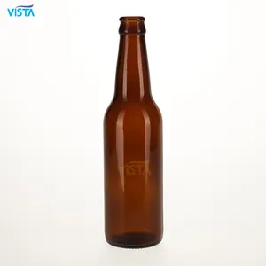 Amber bira taç kap ile 330ml 300ml 250ml cam şişe