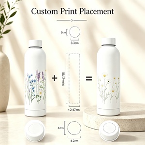 Custom Classic Line Art Pattern Laser Engraved Stainless Steel Carry Strap Leakproof <b>Reusable</b> Vacuum Thermal Flask Handle <b>Lid</b> - Product Image 2