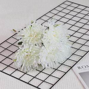 Bouquet d'offrande Qingming en chrysanthèmes griffes de dragon à sept têtes, fleurs artificielles pour culte des ancêtres, fournitures funéraires en soie dorée - Product Image 2