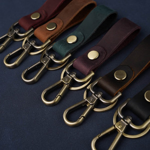 Genuine Leather Customized Coin Holder Keychain Soft & Durable Gravure Printed for Promotion Gift