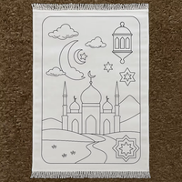 dessin enfants Sejadah tapis Portable enfants Eid musulman prière coloriage tapis coton enfants tapis de prière pour cadeau