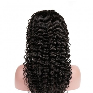 <b>Half</b> Lace <b>Wigs</b> for Black Women Deep Wave Natural Color Remy Hair Human Hair <b>Wigs</b> - Product Image 1