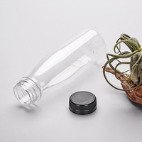 Bouteille de Jus Fantaisie Personnalisée avec Étiquettes, Bouteille Jetable Écologique Transparente en PET pour Boissons 330ml 500ml avec Bouchon à Vis en PP pour Soda