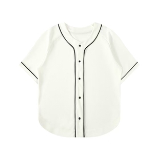 Wholesale Blank Waffles Knit Youth Baseball Jersey Custom Embroidery <b>Mesh</b> Button Down 100% Polyester Baseball Jerseys - Product Image 6