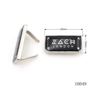 Placa de Metal con Logotipo <span class=keywords><strong>para</strong></span> Bolso de Mujer, Placa de Aleación de Zinc con Esmalte Suave, Placa con Nombre de Logotipo Grabada Personalizada - Product Image 3