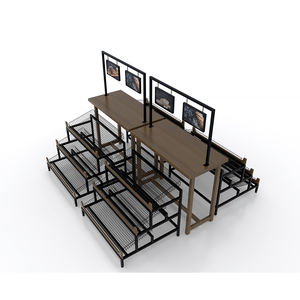 Estante para pan de acero y madera maciza de alta calidad, montaje en suelo HBE de alto brillo con estantes traseros para supermercados, duradero y duradero - Product Image 5