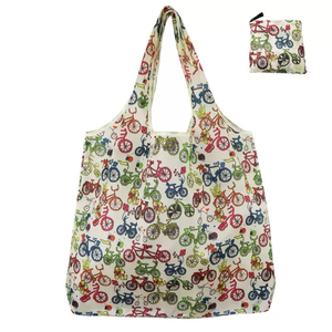 Thân Thiện Với Môi Tùy Chỉnh Tái Chế Tái Sử Dụng Có Thể Gập Lại Polyester Rpet Mua Sắm Túi Với Pouch Cho Siêu Thị Hàng Tạp Hóa - Product Image 3