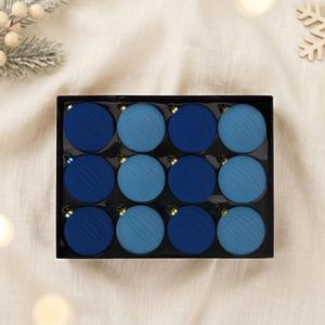 Lot de 12 boules de Noël floquées modernes de 8 cm, imprimées en 3 couleurs, personnalisées XM445, décorations suspendues en velours - Product Image 4