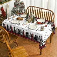 Nappe de Noël à carreaux écossais en gros, couverture de table à manger à carreaux Buffalo pour les fêtes d'hiver, fournisseur d'usine de décorations de fête