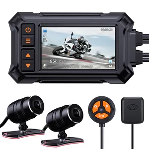 4K UHD Motorcycle Car DVR WIFI Dashcam Parking Monitor Video Recorder Night Vision Front and Rear View Dash Camera