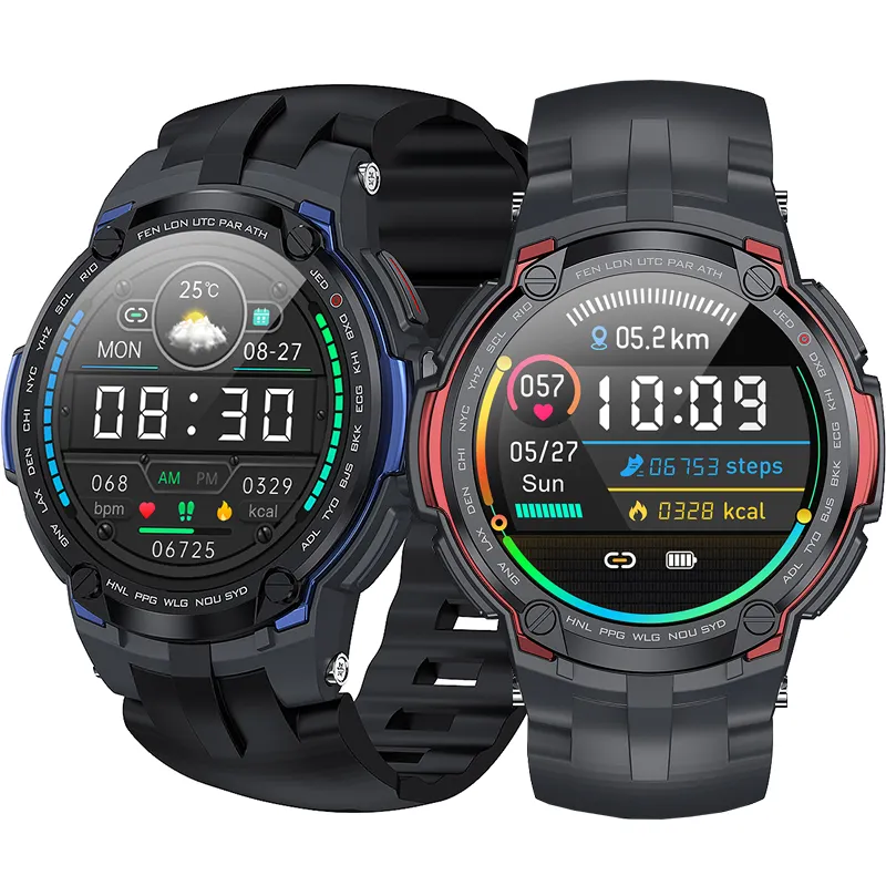 Smartwatch da donna V6 Smart Watch 1.28 pollici ECG frequenza cardiaca ossigeno nel sangue Monitor della pressione sanguigna uomo sport Smartwatch IP68 impermeabile