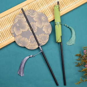 Abanico redondo tejido de bambú <span class=keywords><strong>enrollable</strong></span> de estilo chino, decoración Vintage para el hogar, Libélula de ocho pétalos, ventilador <span class=keywords><strong>enrollable</strong></span> Yaoshan, accesorio Hanfu - Product Image 2