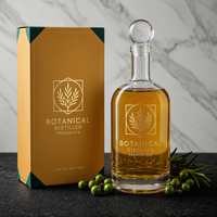 Bouteille en verre super-flint personnalisée de 750 ml à base épaisse, vide, de luxe, pour spiritueux, liqueur, whisky, vodka, brandy, gin, rhum, emballage en gros