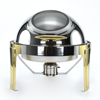 Réchaud à buffet Shahi Gold, réchaud à nourriture pour hôtel et restaurant, récipient de maintien au chaud en acier inoxydable, chauffage à l'alcool, 6L