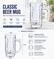 Verre à bière en blé personnalisé avec logo, faible MOQ, classique, écologique, réutilisable, avec poignée durable, vente en gros, expédition immédiate, haute qualité