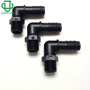ข้อต่อท่อพลาสติกแบบเกลียว G series PP ข้อต่อโค้ง 90 องศา G1/8 G1/4 G3/8 G1/2 เกลียวนอก ต่อกับท่อแบบหนาม  ข้อต่อเกลียวพลาสติก แรงดันต่ำ - Product Image 1