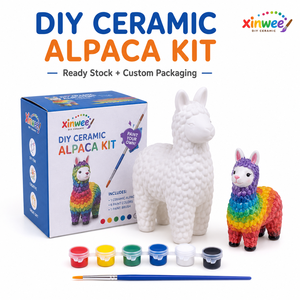 Kit de Peinture Animale en Céramique DIY Alpaca en Gros, Marque Privée, Non Toxique, Fabrication Directe Usine, OEM, Ensemble Cadeau d'Anniversaire pour Enfants - Product Image 1
