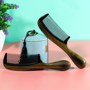 Wooden Massage <b>Comb</b> Large Size Cow Horn Material For Hair Care Home Use - Product Image 3