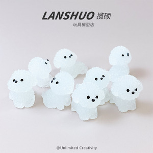 Miniaturas de cachorro Bichón Frisé en resina 3D, decoraciones para el hogar y el coche, adornos de escritorio con forma de animal, artesanía de resina plástica. - Product Image 5