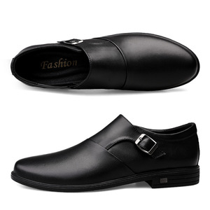 Chaussures en cuir de luxe haut de gamme pour hommes, style britannique, bout blanc, respirantes, légères, antidérapantes, à lacets, pour le bureau et la carrière - Product Image 2
