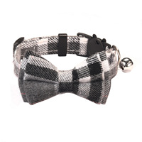 Collier pour chat à motif écossais, lot de 8, avec nœud papillon central, boucle de sécurité détachable, clochette, réglable, ensemble cadeau pour chaton