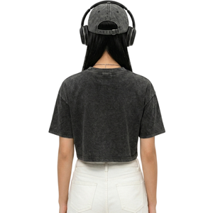 เสื้อยืดครอปแขนสั้น คอกลม ทรงหลวม ผ้าฝ้ายซักแล้ว สไตล์ลำลอง สตรีทแวร์ เสื้อยืดฤดูร้อน เสื้อยืดสั่งทำพิเศษ TKAN8125 - Product Image 3