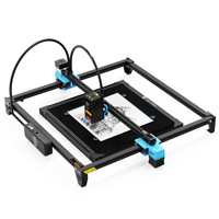 Twotrees TTS 130W Portable Laser Graveur Mini DIY Métal Aluminium Verre Cuir Cutter avec Collier En Acier Inoxydable