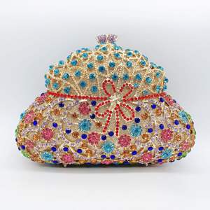 Veelkleurige Strass Vrouwen Avond Clutch Parel Portemonnee Bruids Sprankelende Diamanten Tas Kristal Bruiloft Prom Handtassen - Product Image 1