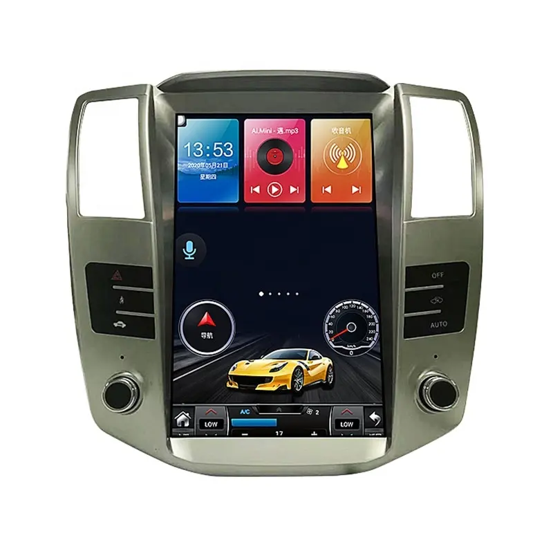 12.1 "Android 10.0 Octa çekirdekli 4 + 64G dikey araba multimedya oynatıcı için otomatik GPS navigasyon Lexus RX300 RX330 RX350 RX400 04-09