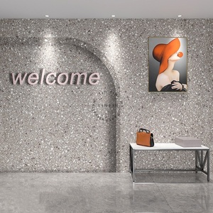 Fond d'écran 3D gris <span class=keywords><strong>terrazzo</strong></span> texture pour salon de beauté - Product Image 2