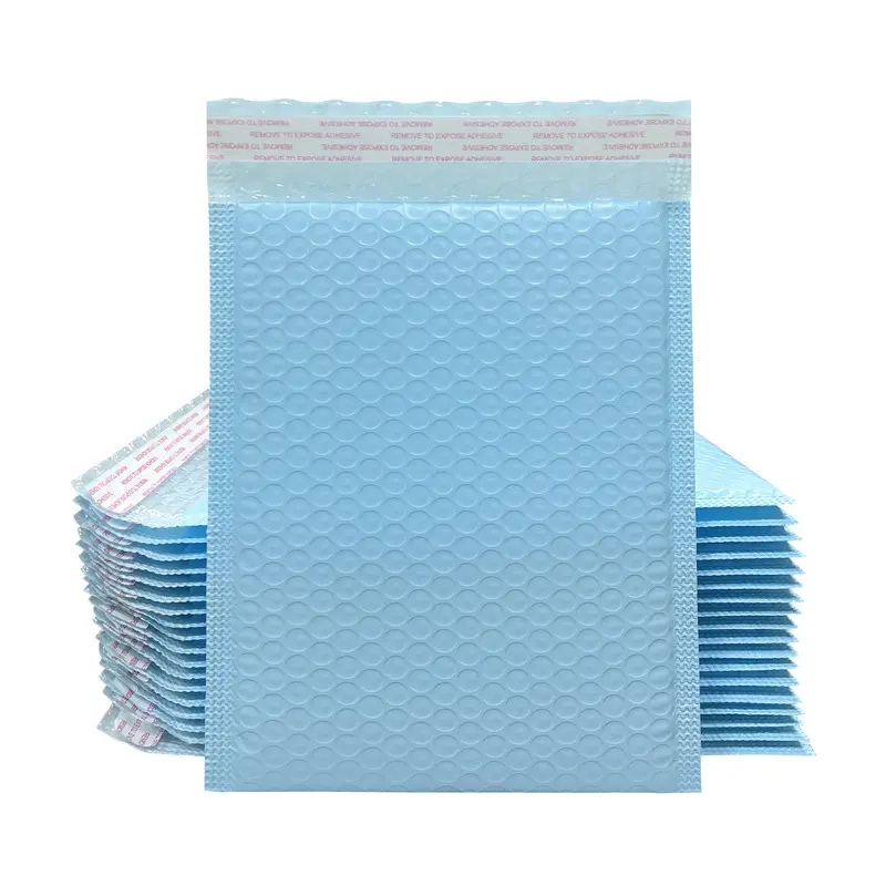 हॉट सेल प्रीमियम सह-एक्सट्रूडेड कस्टम हल्के नीले पॉली बबल मेलर्स प्लास्टिक गद्देदार लिफाफे मेल बैग