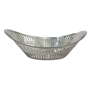 Stainless Steel Metal Wire Bread Food <b>Basket</b> for Breads Desserts Conical Bread <b>Basket</b> With Strip Punching Design - Product Image 2